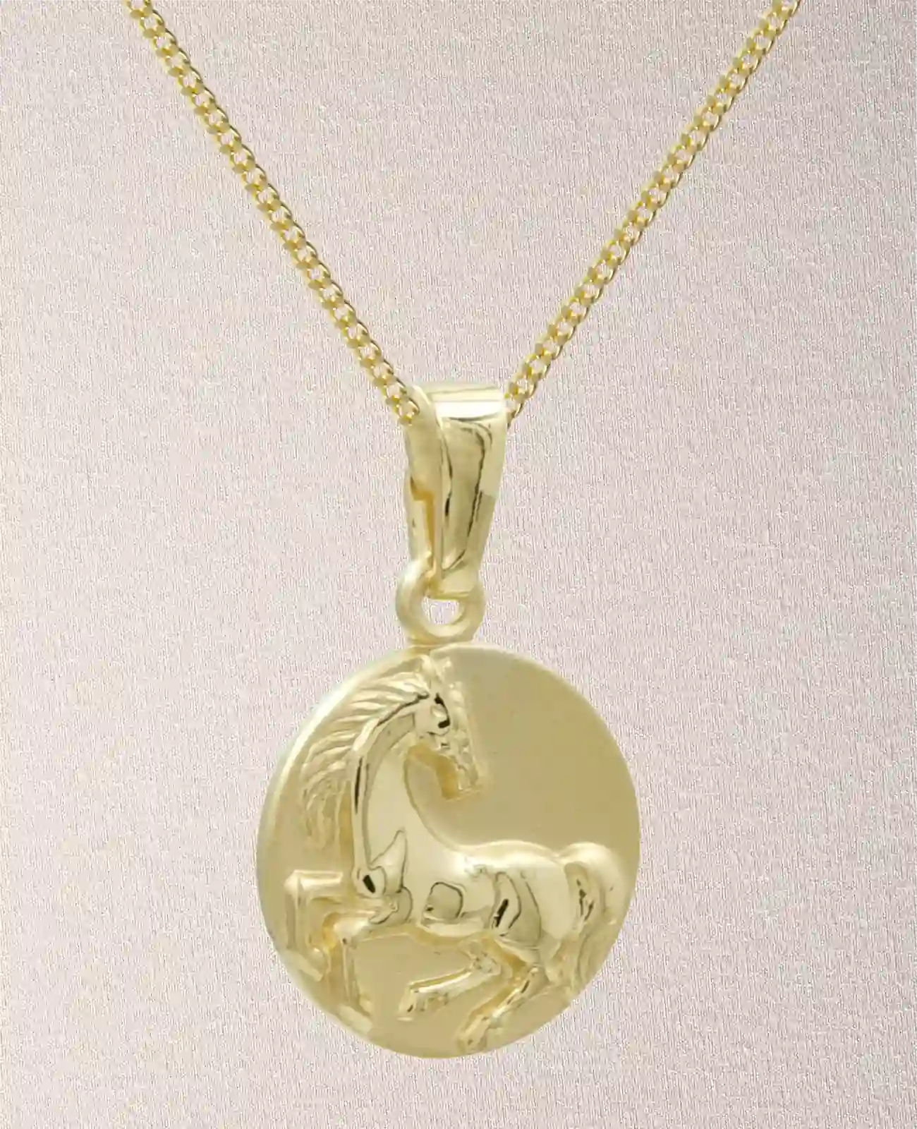 panzerkette mit runden Anhänger mit Pferdemotiv