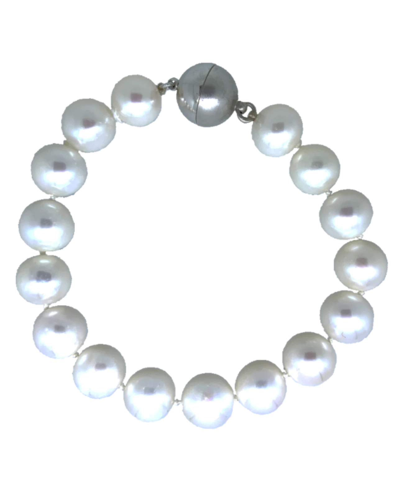 Süßwasserzuchtperlen armband mit kugel Magnetschließe