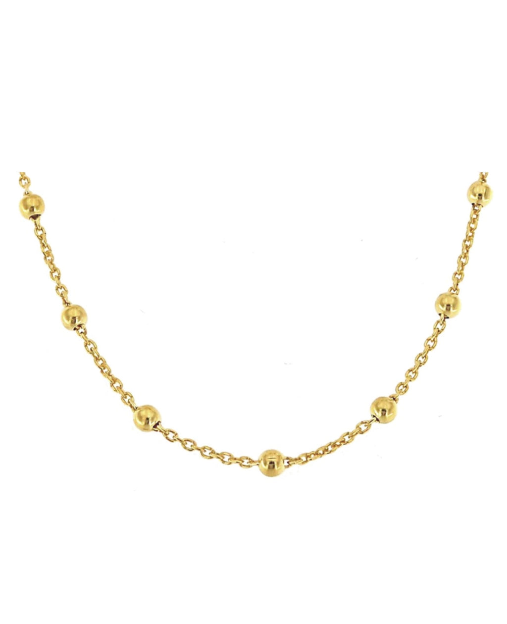 Ankerkette mit Kugeln dazwischen goldfarben