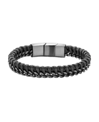 Breites Lederarmband mit seitlich eingefochtenen Panzerkette