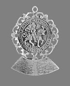 Münze mit Fassung uns Gravurschild komplett
