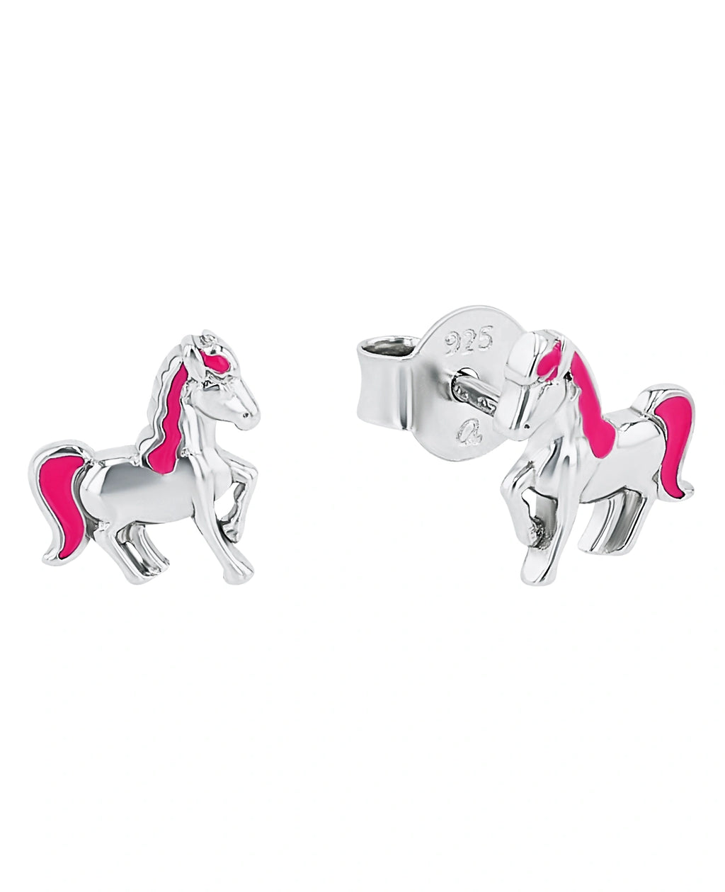 pferd ohrstecker mit rosa mähne und schweif
