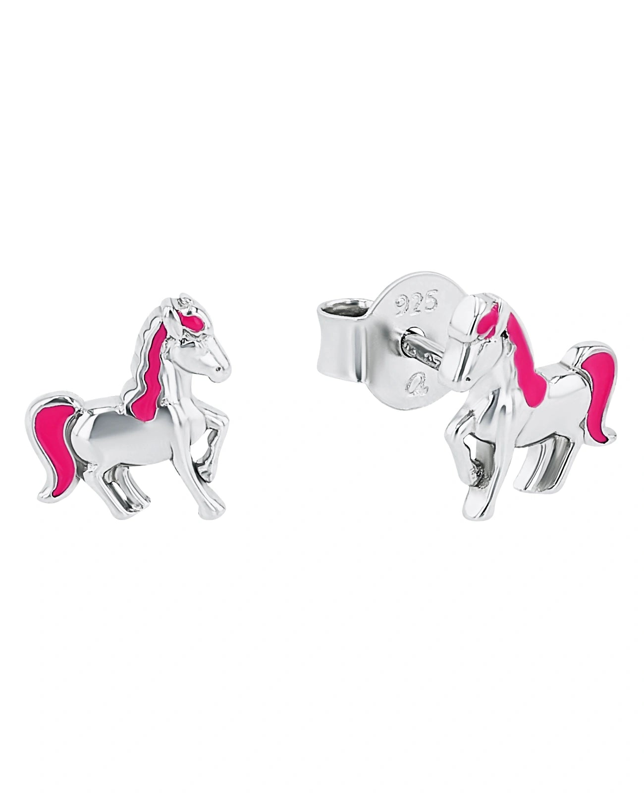 pferd ohrstecker mit rosa mähne und schweif