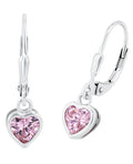 Prinzessin Lillifee Kinder Herz Ohrhänger 925 Silber rhodiniert rosa Zirkonia