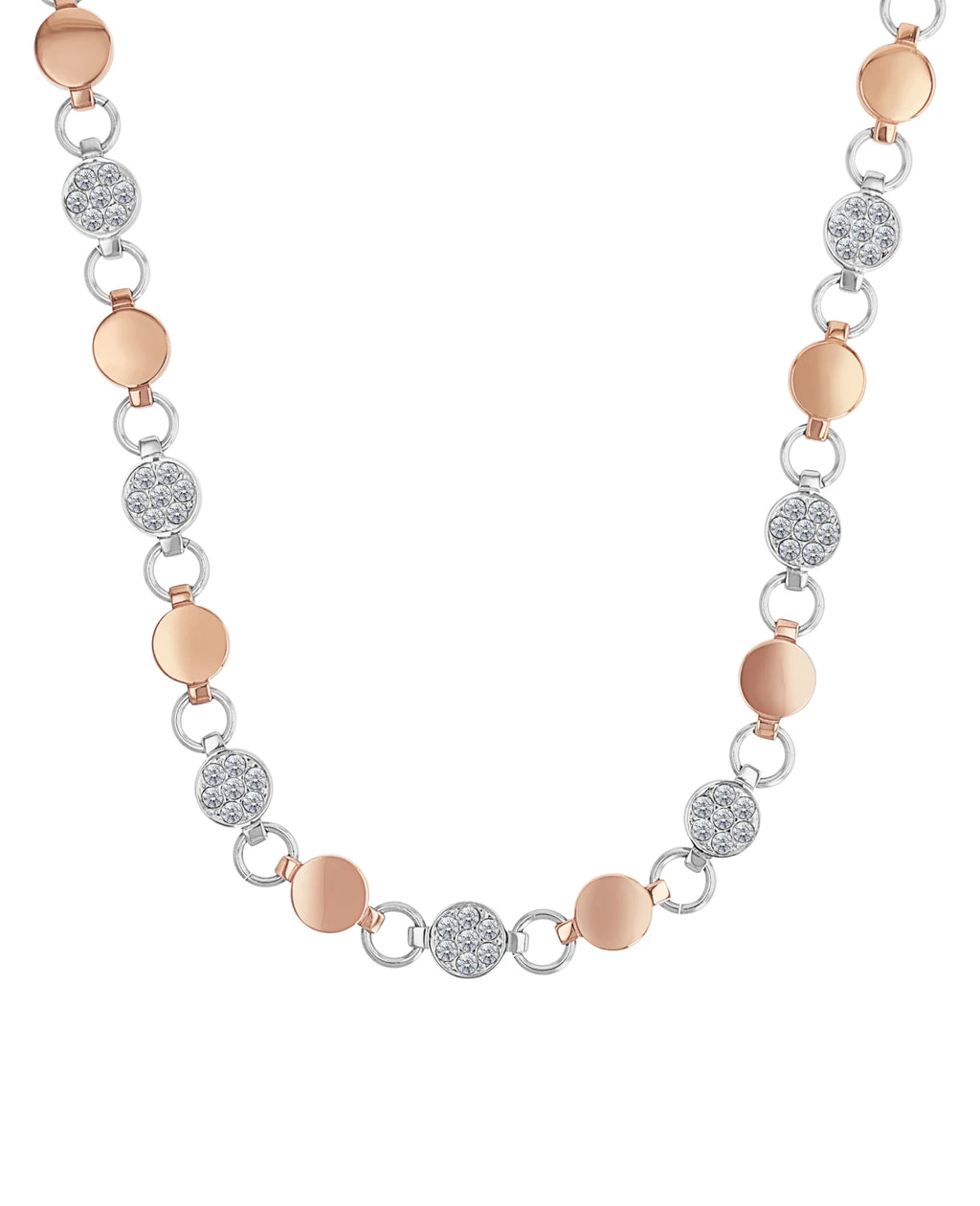kette aus lauter beweglichen runden teilen rosa und silber