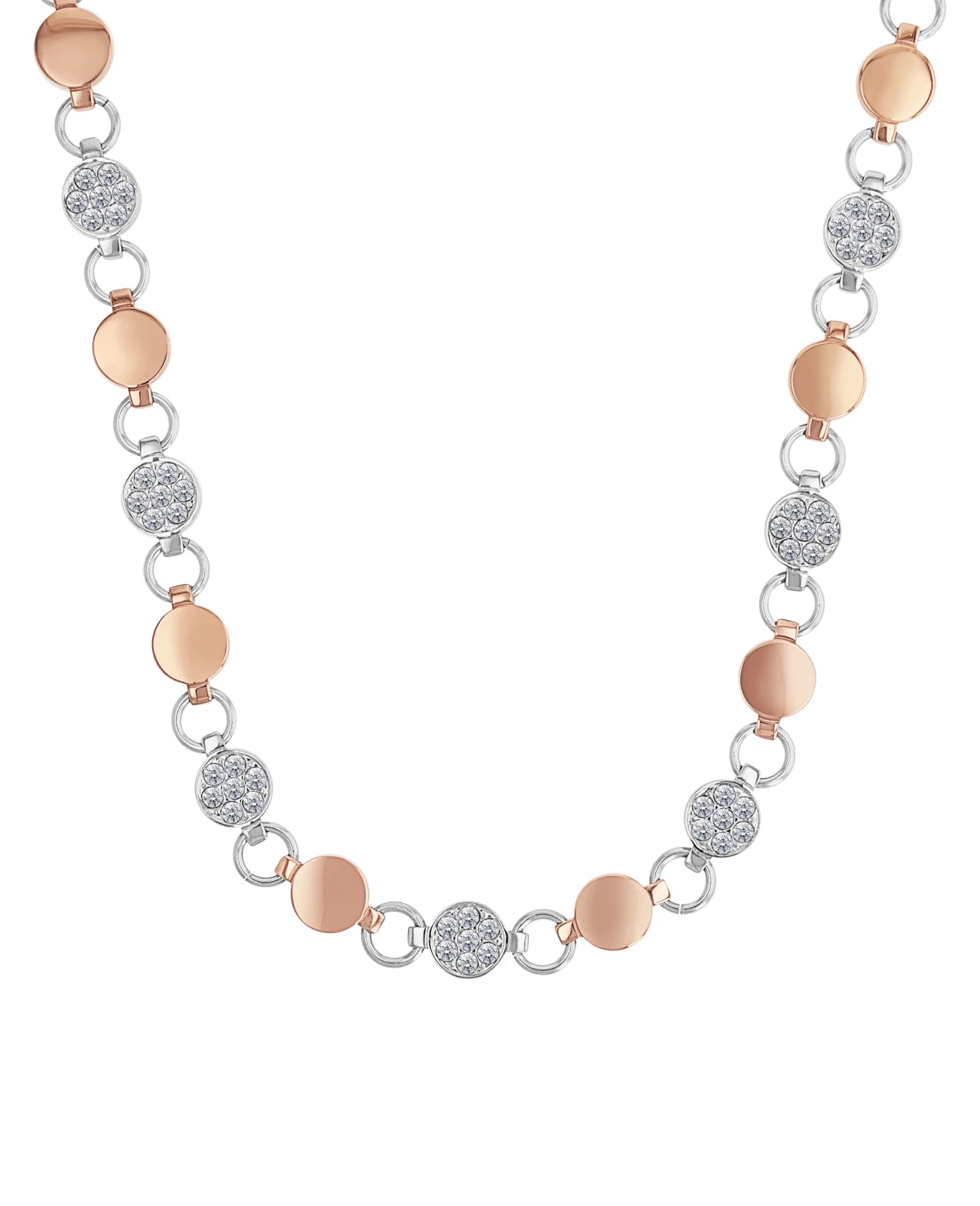 kette aus lauter beweglichen runden teilen rosa und silber