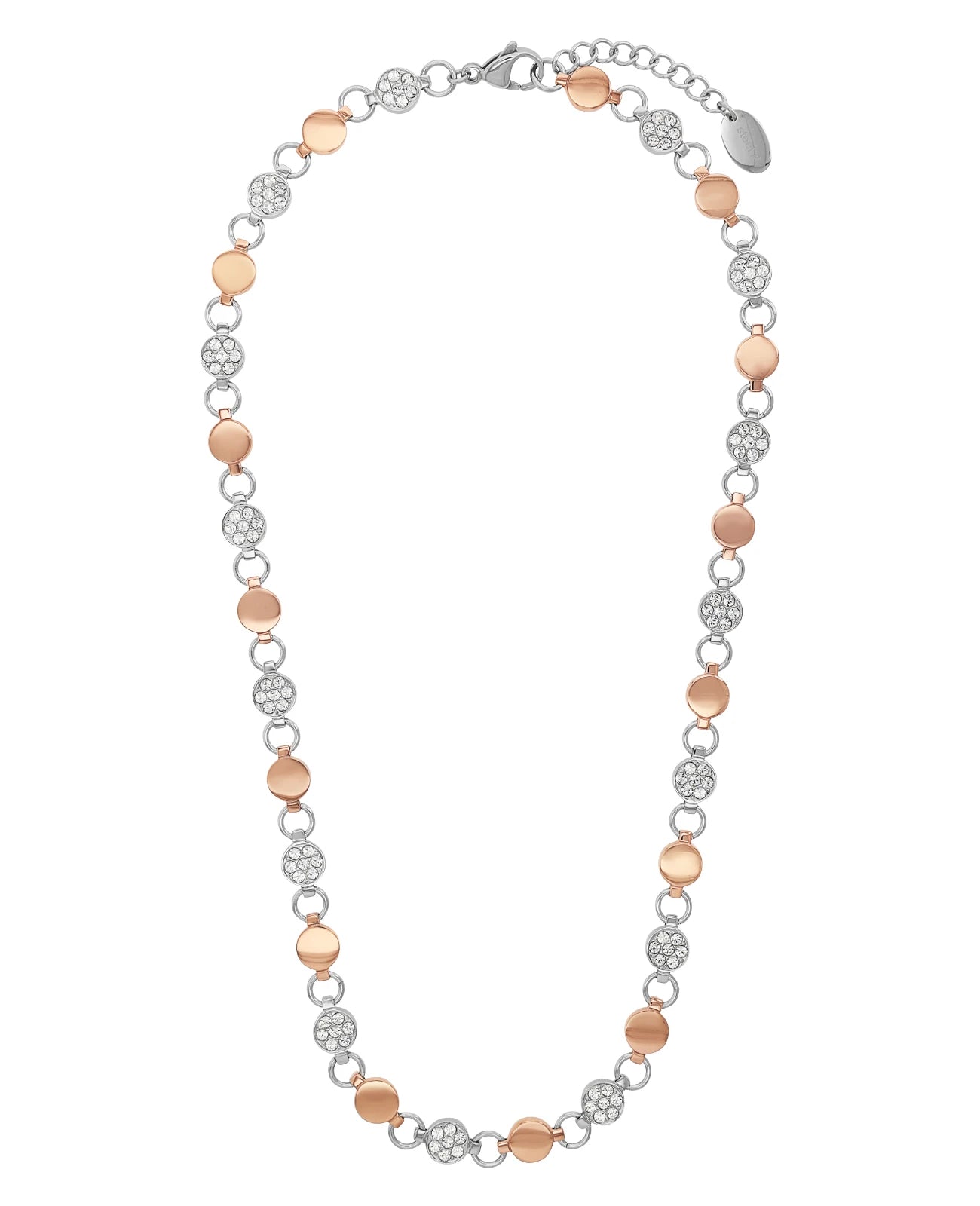kette aus lauter beweglichen runden teilen rosa und silber
