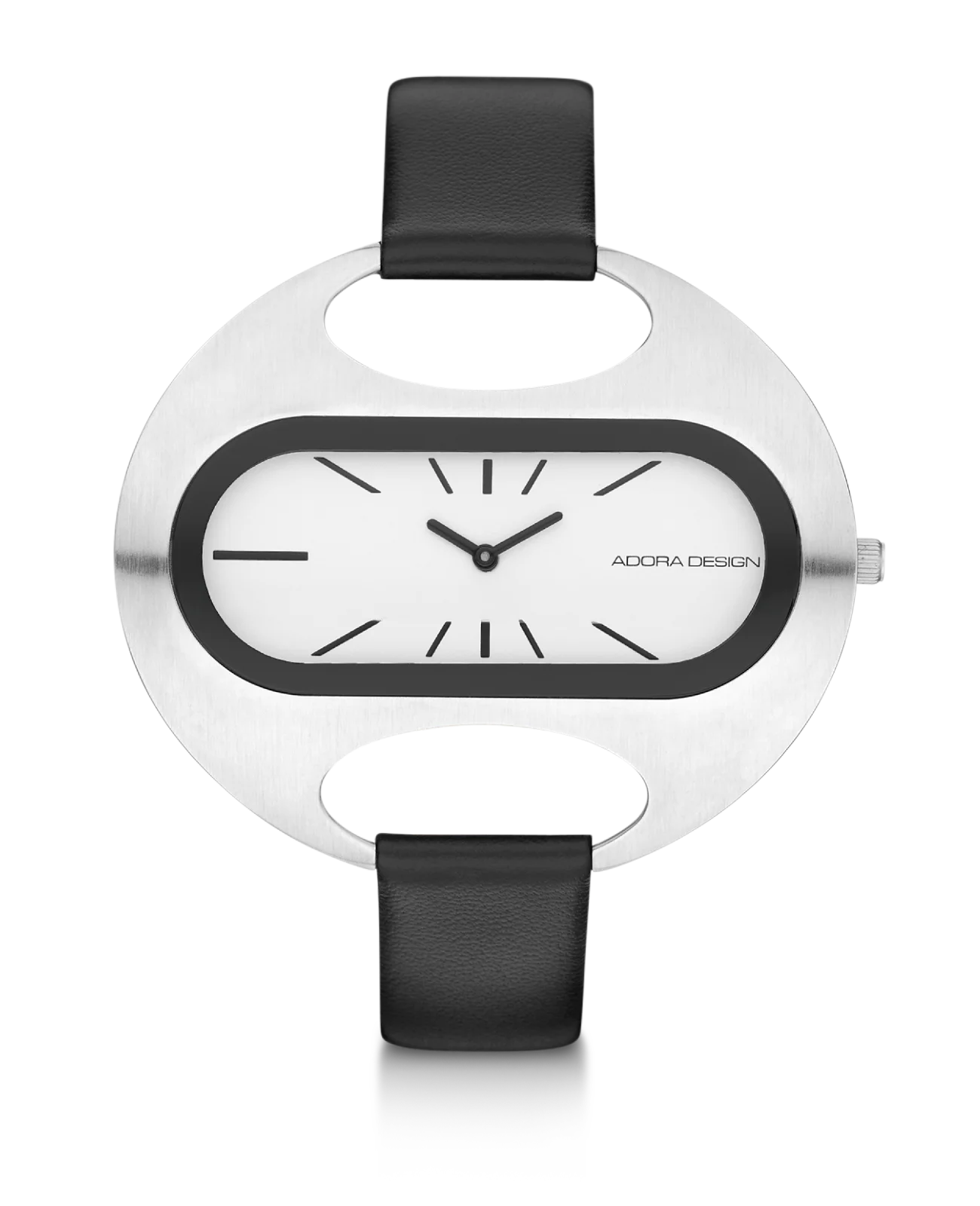 Großes ovales Gehäuse mit hellen Zifferblatt