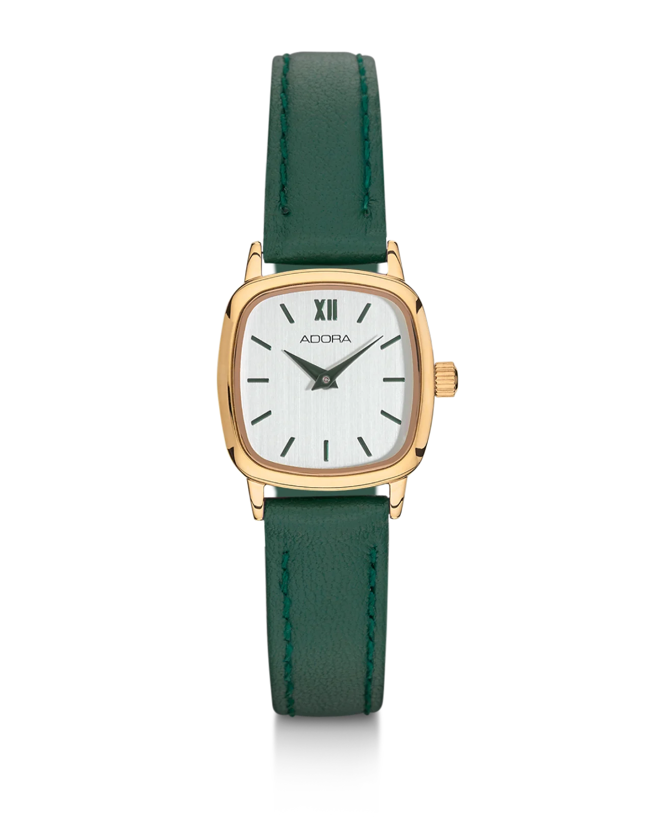 Viereckiges kleines Gehäuse mit hellen Zifferblatt