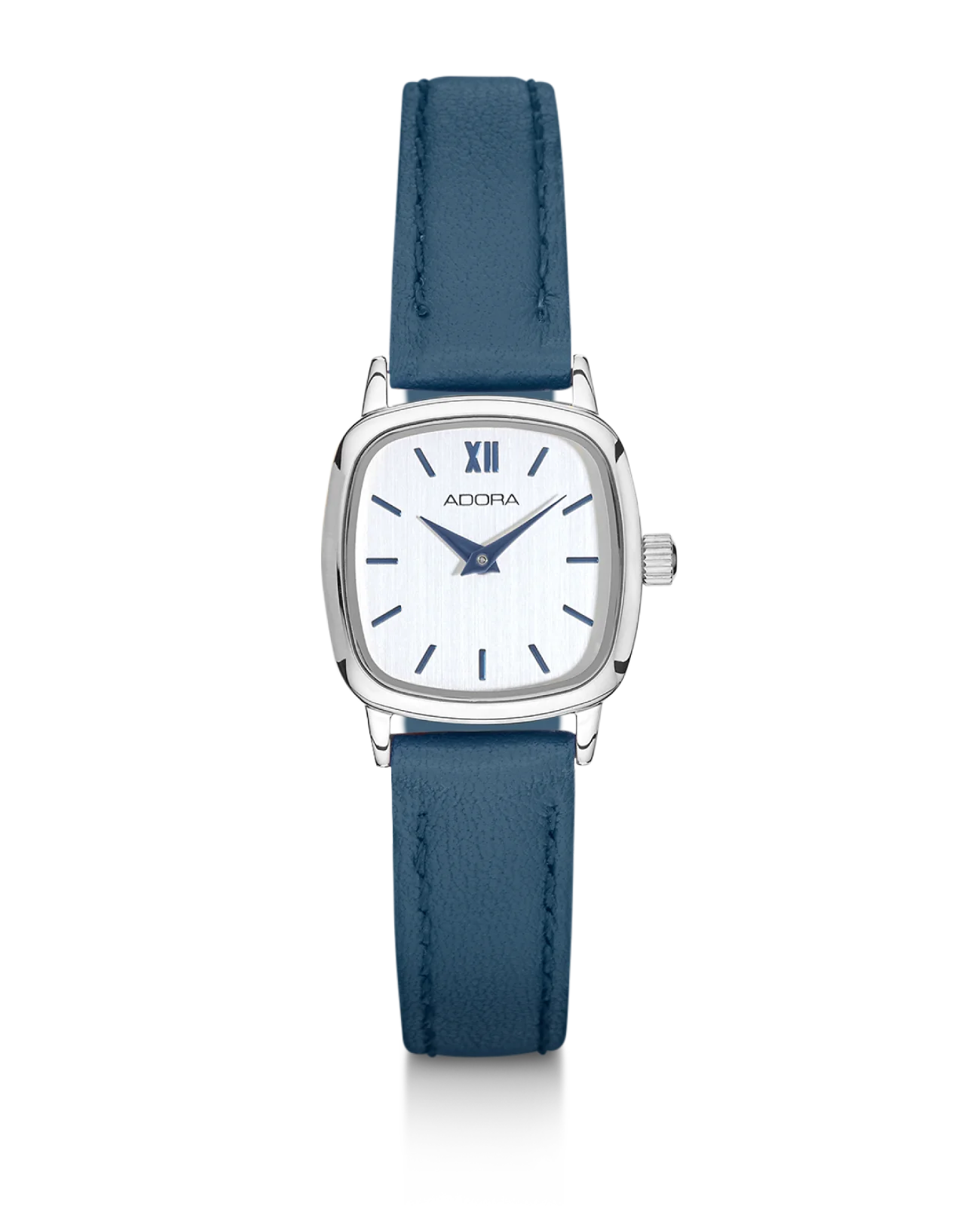 Viereckiges kleines Gehäuse mit hellen Zifferblatt