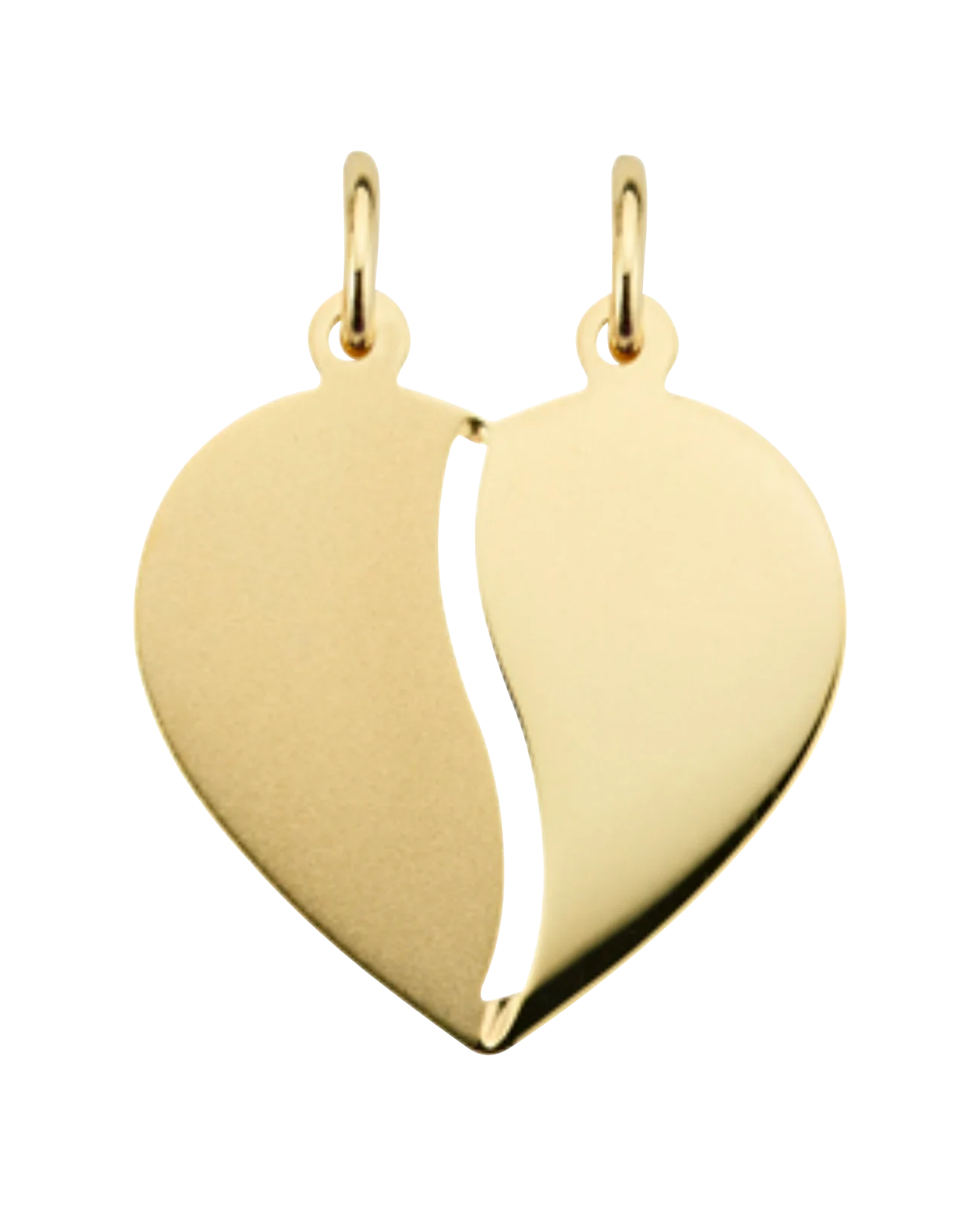 Flacher Herz Anhänger der in der Mitte geteilt werden kann