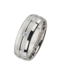 Ring mattiert in der Mitte Brillant Rille mittig poliert