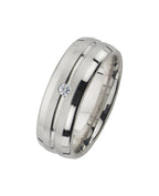 Ring mattiert in der Mitte Brillant Rille mittig poliert