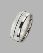 Ring mattiert in der Mitte polierte Rille
