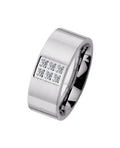Breiter kantiger mattierter Ring mit 6 Zirkoniasteinen