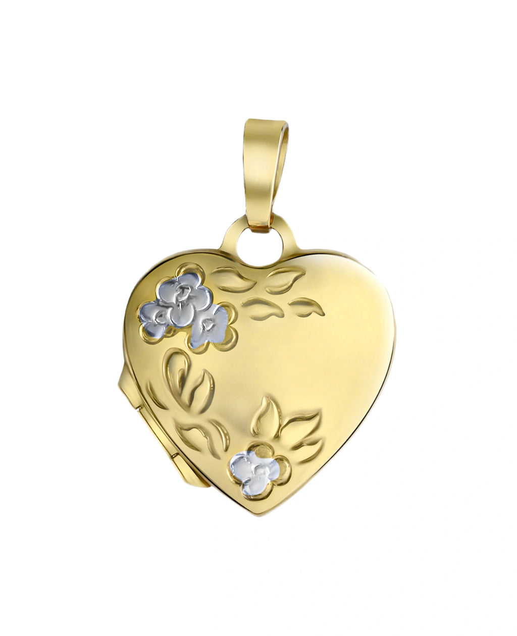 Ankerkette mit Anhänger Herzform mit seitlichen Blumenmotiven