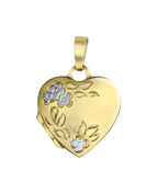 Ankerkette mit Anhänger Herzform mit seitlichen Blumenmotiven