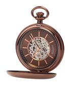 Taschenuhr braun Sprungdeckel mit passender Kette