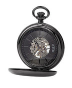 Taschenuhr grau Sprungdeckel mit passender Kette
