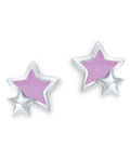 ohrstecker stern mit lila emaille einlage