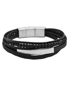 5 reihiges lederarmband mit schmaler gravurfläche