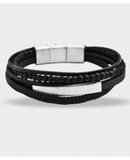 5 reihiges lederarmband mit schmaler gravurfläche