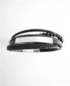 5 reihiges lederarmband mit schmaler gravurfläche