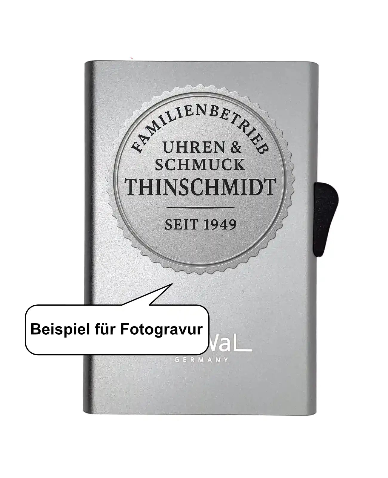 Beispiel für Fotogravur Firmenlogo