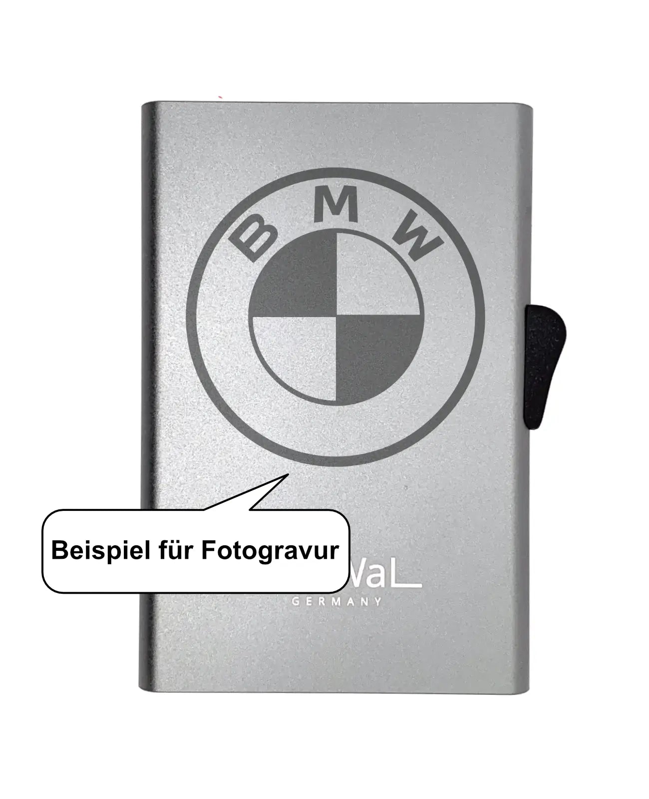 Beispiel für Fotogravur BMW Fimenlogo