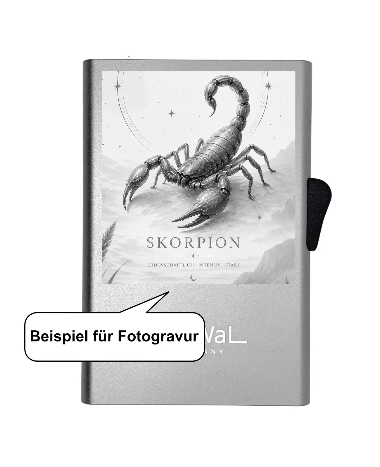 Beispiel für Fotogravur Sternzeichen Skorpion