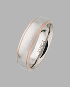 Ring Edelstahl links und rechts dünner rosérand
