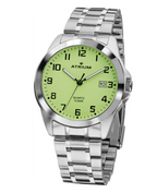herrenuhr matallarmband arabische zahlen datum bei 3 Uhr