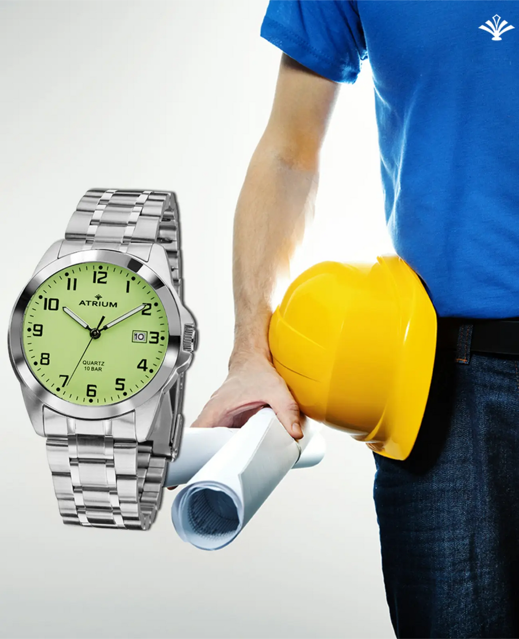 herrenuhr matallarmband arabische zahlen datum bei 3 Uhr