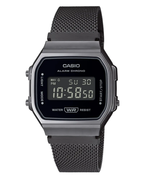 casio vintage unisexuhr schwarz mit digitalanzeige