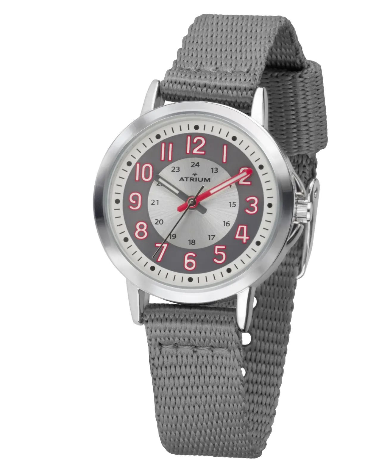 Graues Textilarmband große arabische zahlen