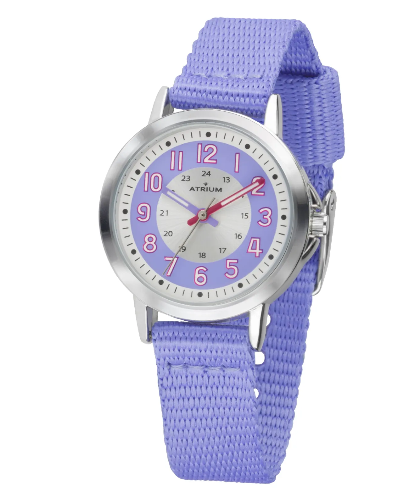 Lila Textilarmband große arabische zahlen