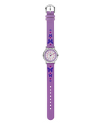 Lila Lederarmband mit Schmetterlingmotive mit Pferdemotive große arabische zahlen 