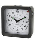 Viereckiger schwarzer Analog Funkwecker mit großen arabischen zahlen