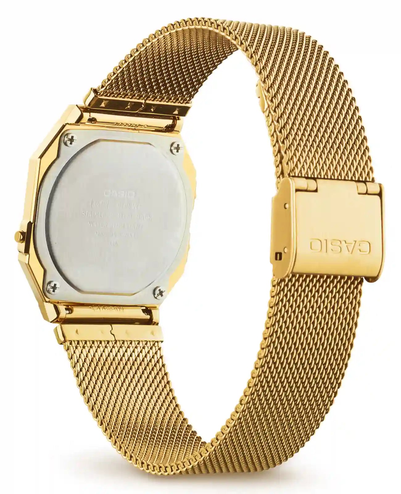 unisexuhr gold mit digitalanzeige eckiges gehäuse