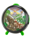 Runder schwarzer Kinderwecker motiv Dinosaurier große arabische zahlen