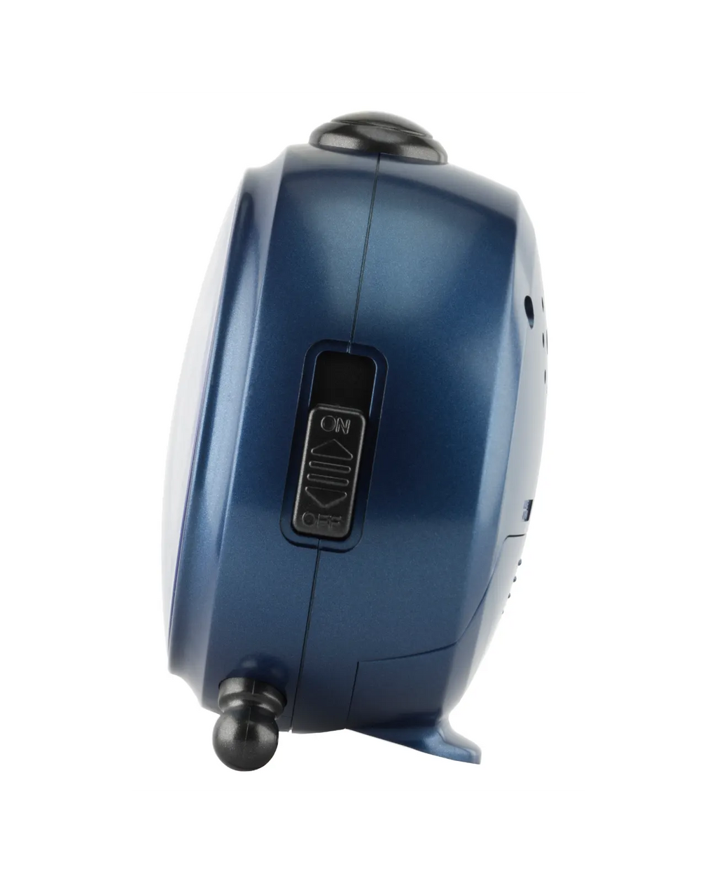 Runder dunkelblauer Kinderwecker motiv Fußballer große arabische zahlen