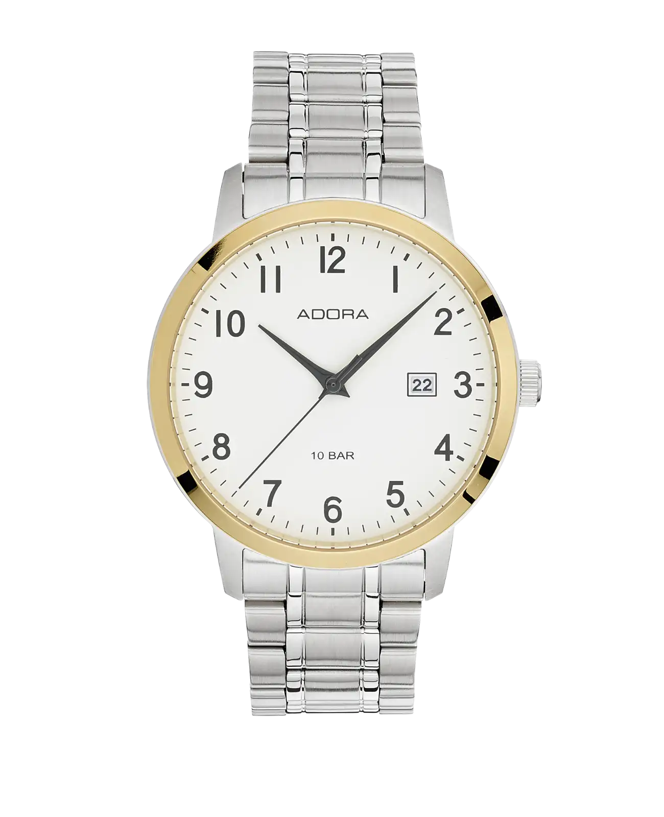 Rundes Gehäuse wießes Zifferblatt arabische Zahlen