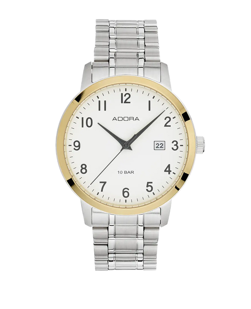 Rundes Gehäuse wießes Zifferblatt arabische Zahlen