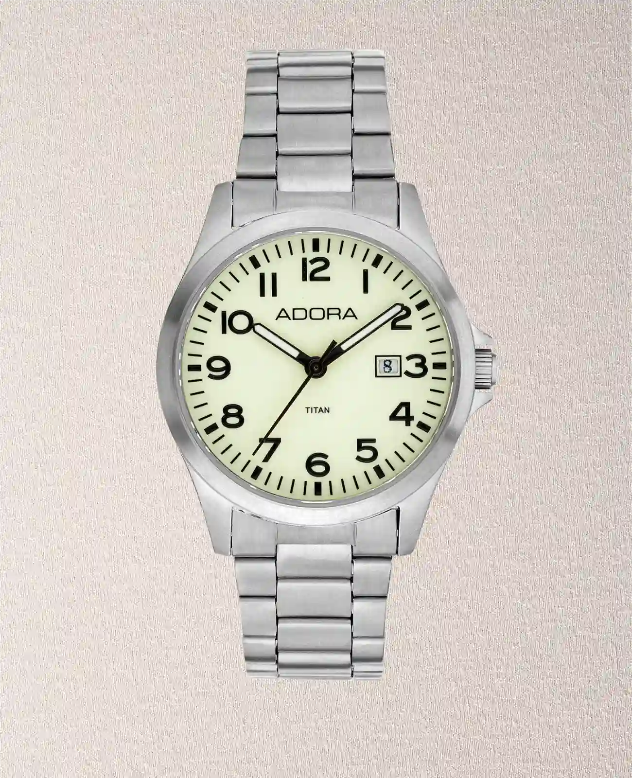 Rundes Gehäuse arabische Zahlen flureszierendes Zifferblatt