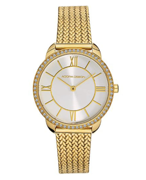 rundes gehäuse zirkonia in äußeren rand milaneisearmband perlmutt zifferblatt