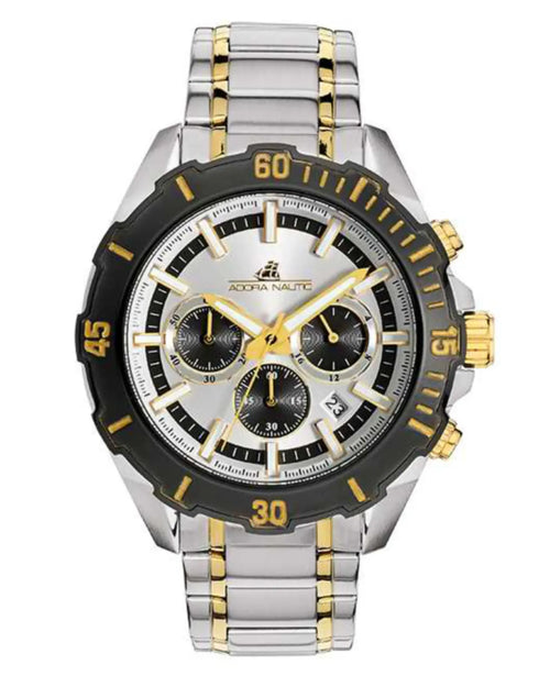 Metallarmbanduhr chronograph datum zwischen 4 und 5 Uhr