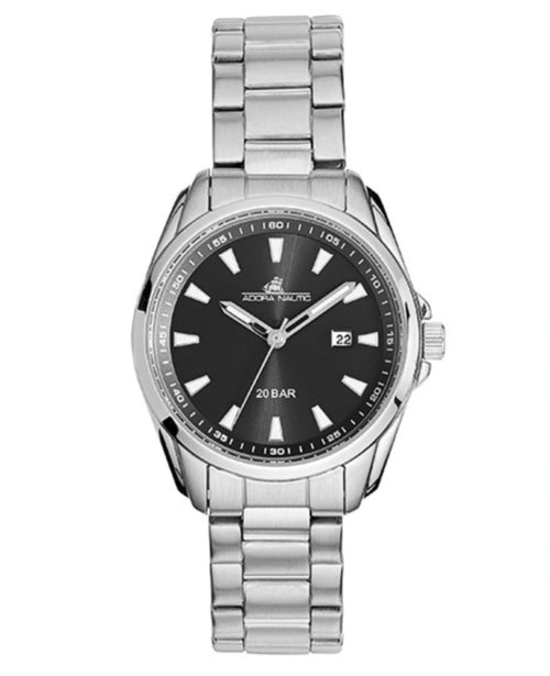 runde damenuhr mit dunkelgrauen zifferblatt