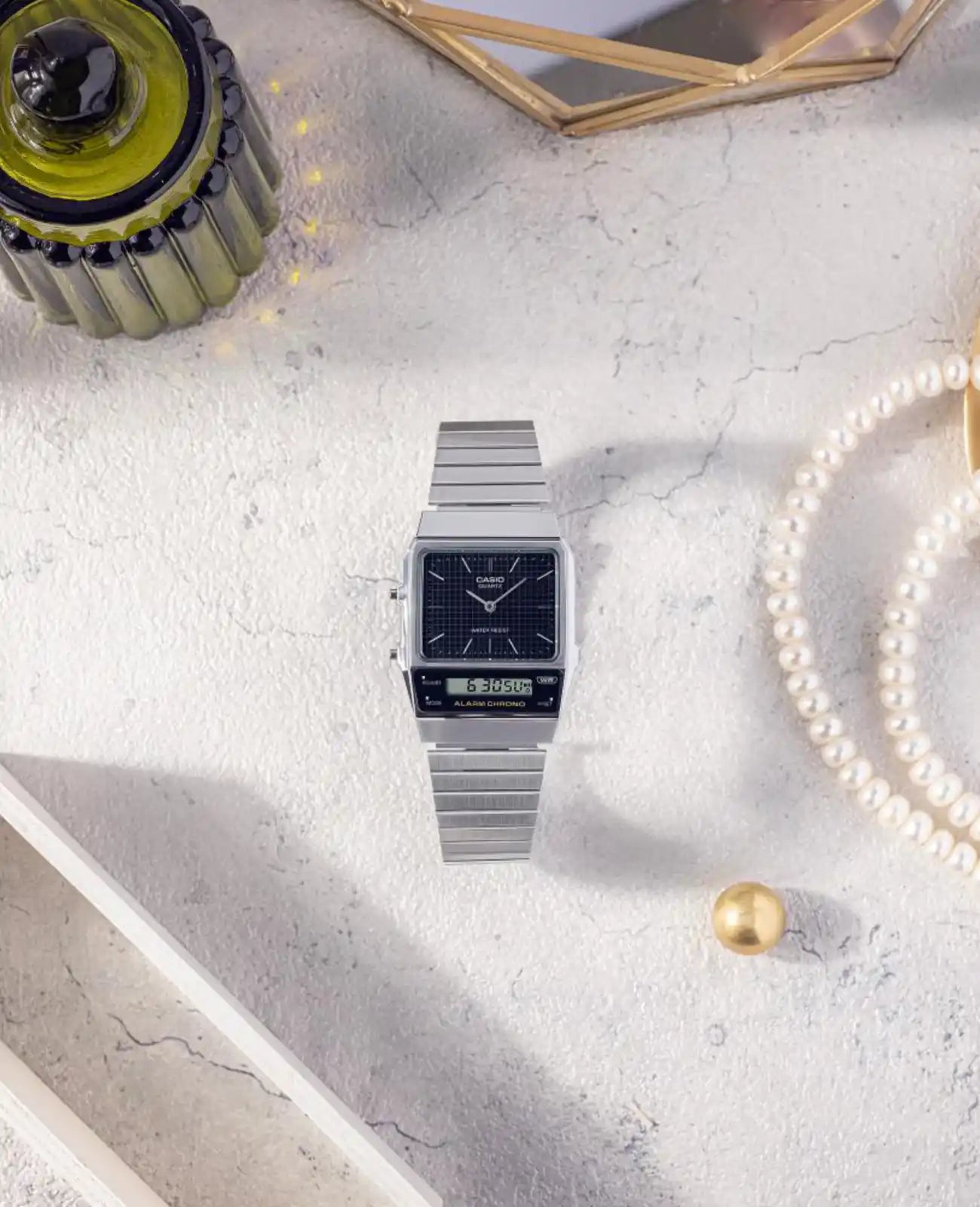 casio vintage unisexuhr mit digital und analoganzeige  aq 800e 1aef