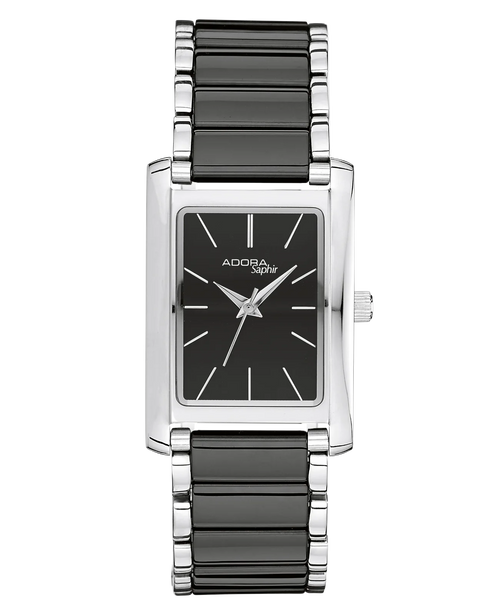 rechteckiges gehäuse schwarzes zifferblatt