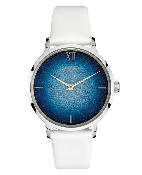 rundes gehäuse blau verlaufendes zifferblatt